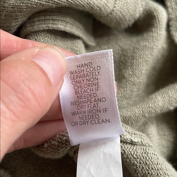 J Jill Olive Green Button-Up Linen Cottage Core Midi Dress - Picture 9 of 9